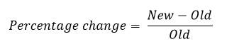 Numerical percentage change formula